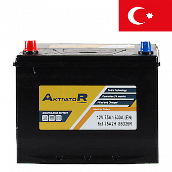 ���� ������������ AKTIVATOR Classic 6CT 75Ah L+ 630A EN 260x173x220 ��. ��. D26/N50